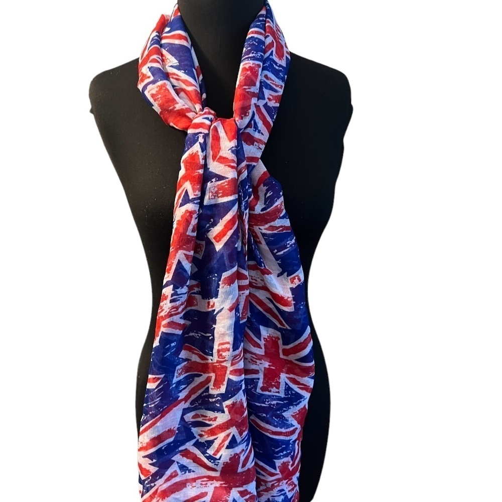 NWOT Britain Flag Scarves, Beach Cover-up Unisex By Blu
